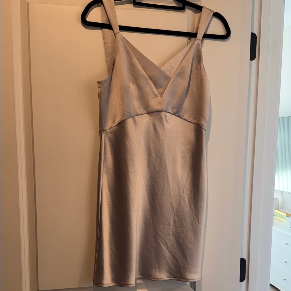 Express Satin Slip Mini Dress - Silver